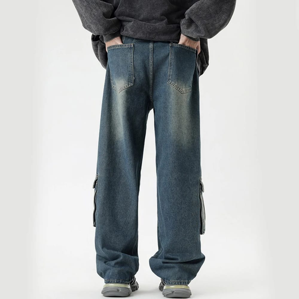 Baggy Cargo Denim Pants For Men Clothing Y2K